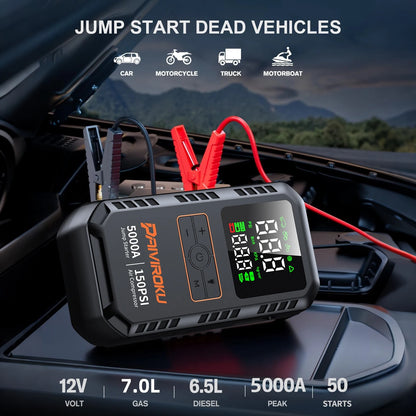 VELODRIVE™ 4-in-1 Portable Jump Starter & Air Compressor