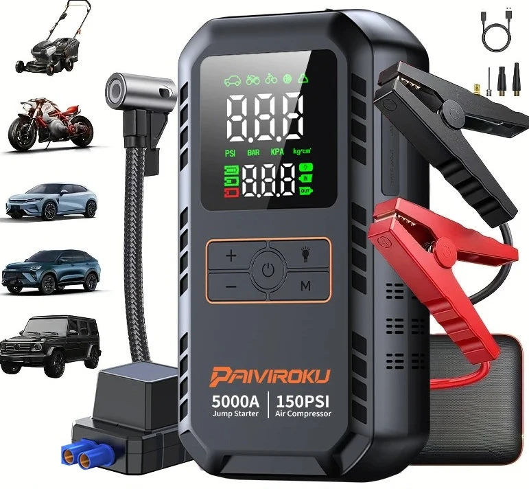 VELODRIVE™ 4-in-1 Portable Jump Starter & Air Compressor