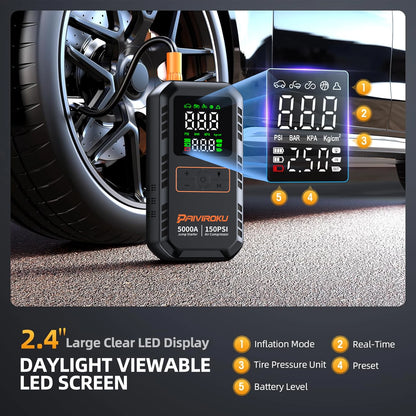 VELODRIVE™ 4-in-1 Portable Jump Starter & Air Compressor